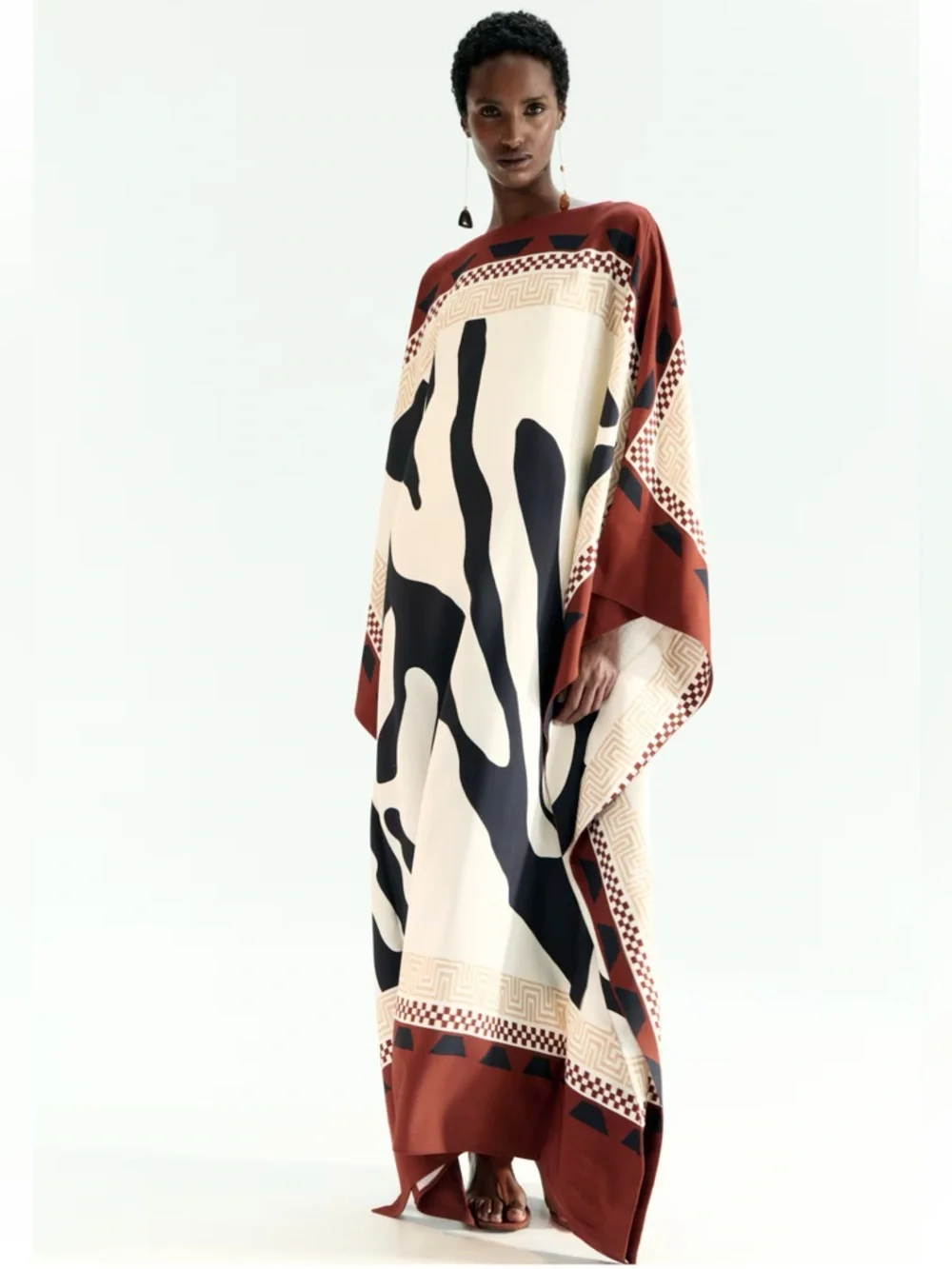 New H&M Limited Edition Abstract Print Kaftan Dress - Picture 2 of 7